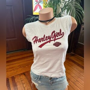Harley-Girl HarleyDavidson White Cotton Tank size medium